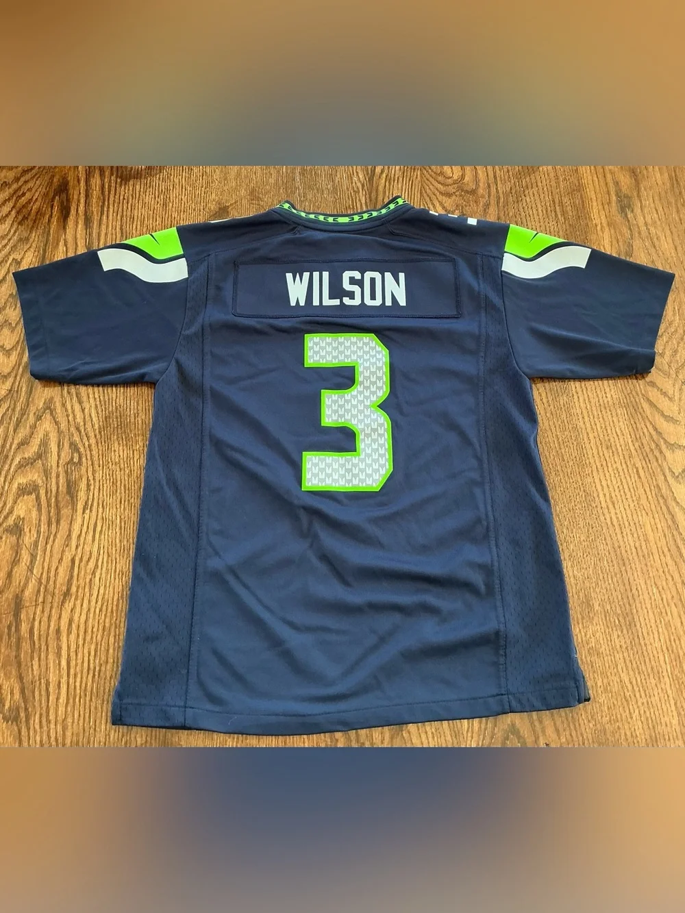 NFL Navy and Neon Green Men's Football Jersey #3
